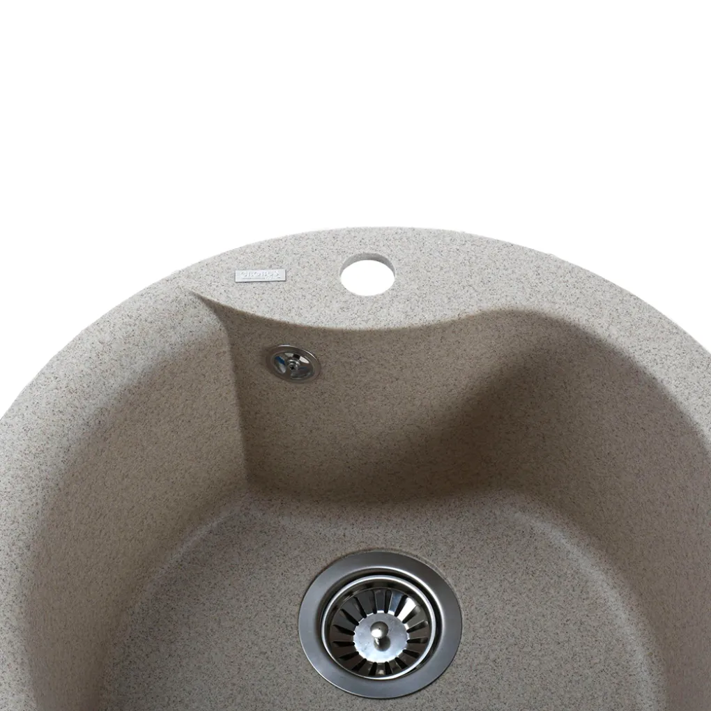 Гранітна мийка Globus Lux ORTA 485 мм-А0008, мигдаль- Фото 3